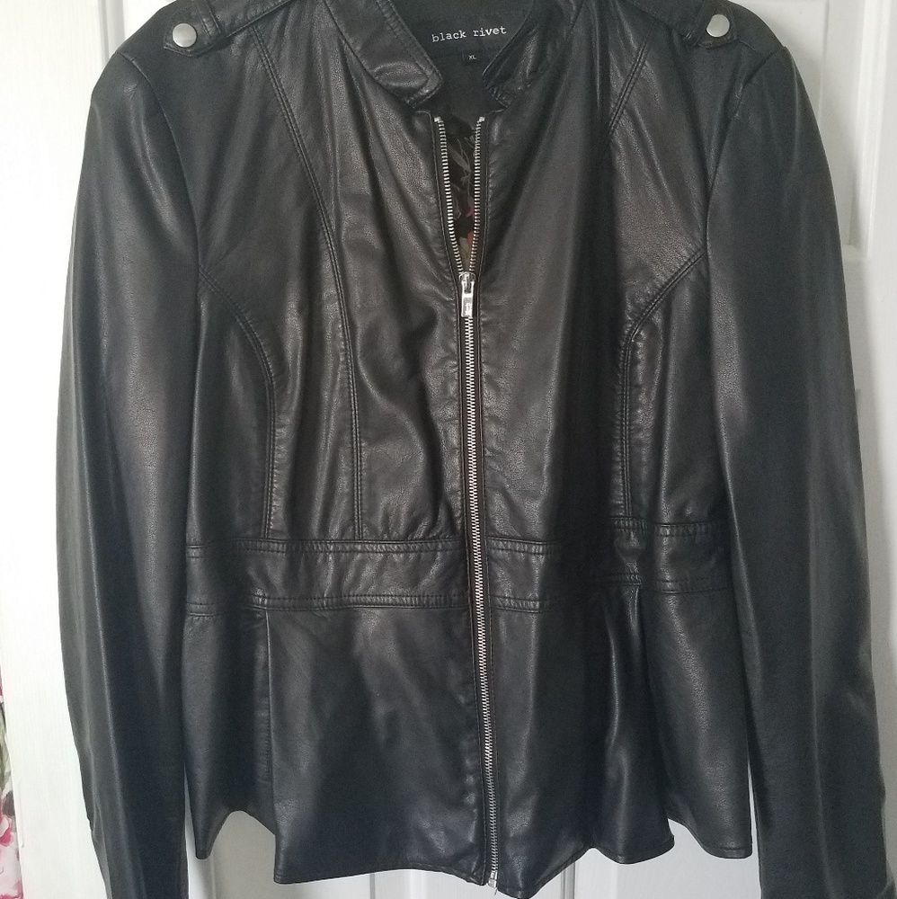 Black faux leather jacket